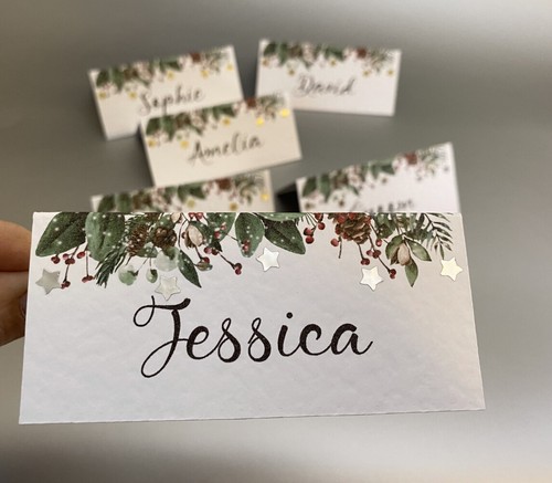 6 x Mesa de Boda Personalizada NOMBRE Lugar TARJETAS Ajuste Marco de Navidad Decoración - Imagen 9 de 9