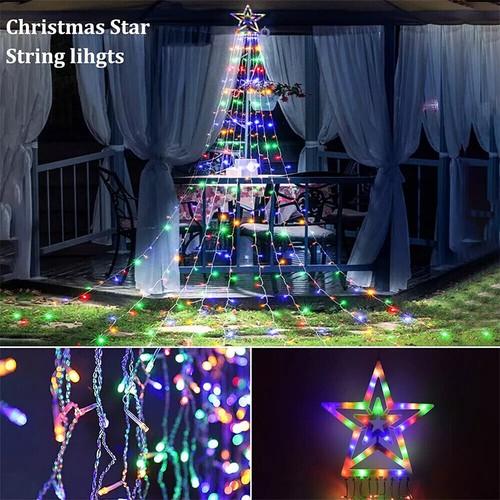 LED Lichterkette Weihnachtsbaum Beleuchtung Innen Außen Wasserfall Deko - Bild 5 von 27
