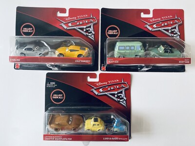 Cars 3 Chester Whipplefilter & Pileupセット DISNEY Pixar CARS 3 - 2016 (LOT OF 3) 2-PACKS - FAST