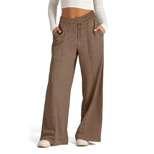 Damen Jogginghose mit weitem Bein Unterteil Freizeit Sport Jogging Hose - Bild 17 von 36