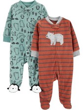 Baby Boys 2-Pack Fleece Footed Sleep  Play Pajamas