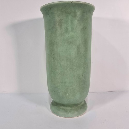 JARRÓN WELLER POTTERY BOUQUET AZUL MATE, CERÁMICA ARTÍSTICA DE EE. UU. 1930 FORMA B7 - Imagen 3 de 9