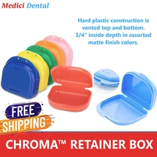 Dental Retainer Denture Storage Case Box Mouthguard Container Neon Set Up to 200