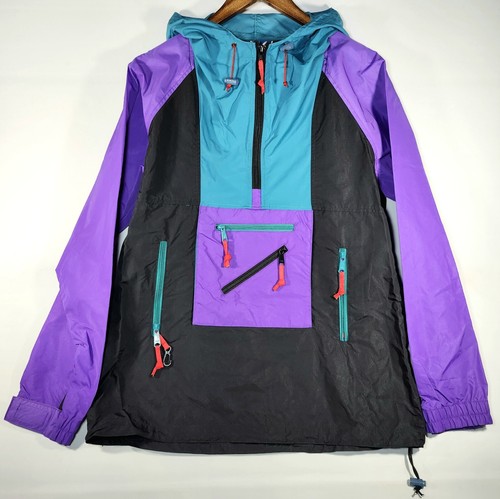 Vtg SIERRA DESIGNS Mens M Hooded Windbreaker Pullover Hiking Jacket Y2K 90s