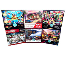 Lot of Six 750/ 1000pc Jigsaw Puzzles Assembled and Complete Master Pieces