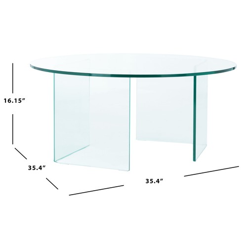SAFAVIEH Bexon Tempered Glass Coffee Table | Clear | - Picture 4 of 8