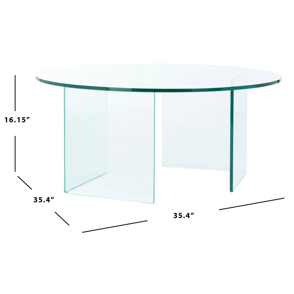 SAFAVIEH Bexon Tempered Glass Coffee Table | Clear | - Imagem 4 de 4