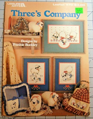 Three's Company Counted Cross Stitch Leaflet by Leisure Arts #470 Sheep 