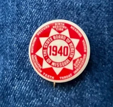 1940 State Board Of Health Missouri With Different Services on Outer Area 1 1/4"