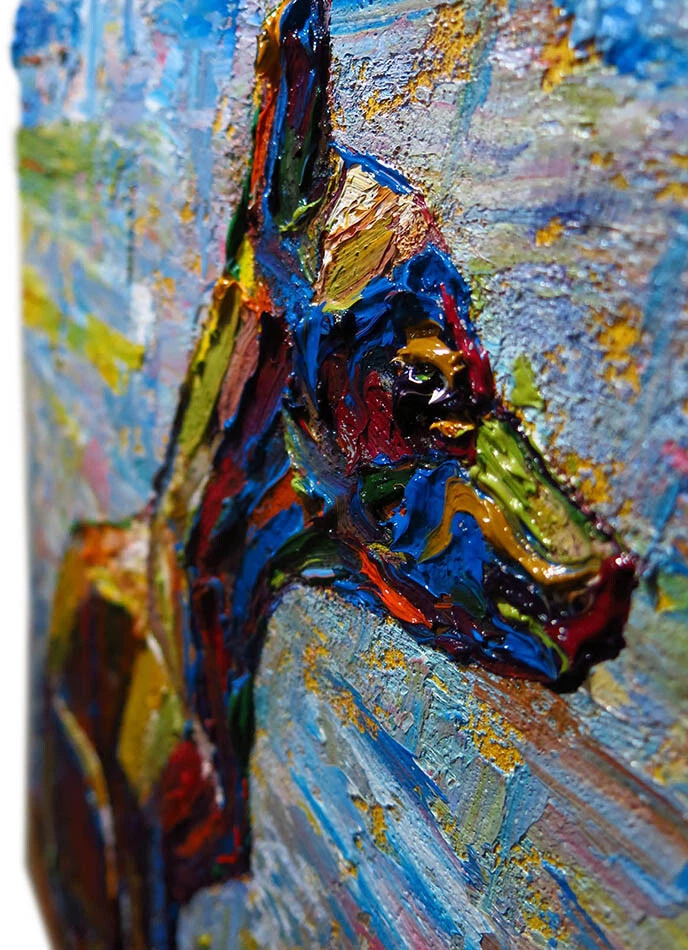 CaT kiTTeN MoDERN ORIGINAL ÓLEO█PINTURA█ARTE DE COLECCIÓN█FIRMADO ANIMAL MASCOTA FELINO SIN RESERVA Foto 2 de 4