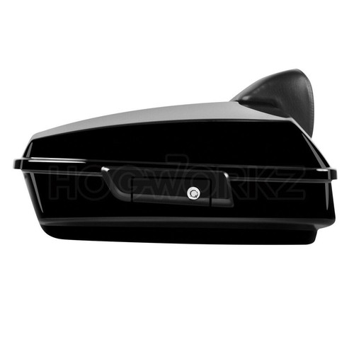 Hogworkz Vivid Black Rushmore Chopped Tour Pack TourPak Slim Backrest Blk Har... - Picture 4 of 5
