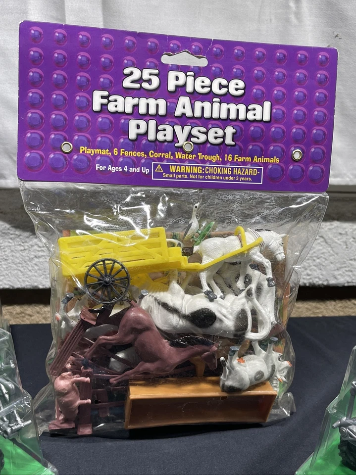 1999 New-Ray Country Life Tractor With Trailer  1:32 & 25 PC Farm Animal Set - Image 3 of 4