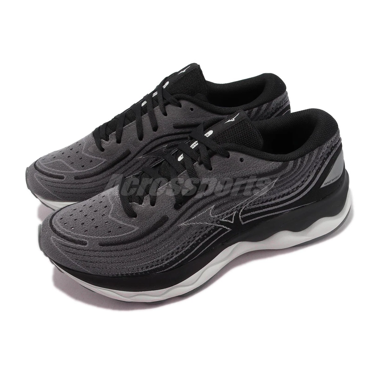 Mizuno Wave Skyrise 4 Wide Grey Black White Men Running Sports Shoes J1GC2323 02