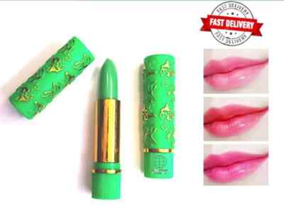 Magischer marokkanischer Lippenstift Farbwechsel grün zu pink Vit E Aloe Vera langanhaltend