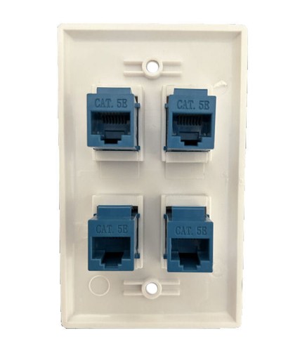 CAT5e Ethernet RJ45 Wall Plate 1 2 3 4 6 Port Single Gang Keystone Coupl Network - Picture 9 of 11