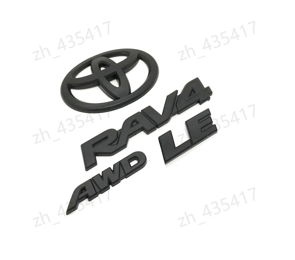 OVERLAY !! 2019 - 2025 TOYOTA RAV4 LE AWD Hybrid Matte BLACK OUT EMBLEM KIT - Image 4 of 4