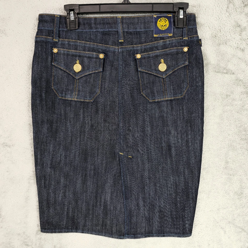 Falda De Colección Y2K Rock & Republic Para Mujer 27 Azul Oscuro Denim Rara Años 90 Ropa de Calle Foto 2 de 4