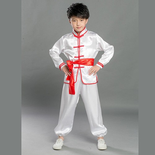 Boys Kung Fu Suit Kids Children Martial Arts Chinese Traditional Clothes Uniform - Picture 14 of 19