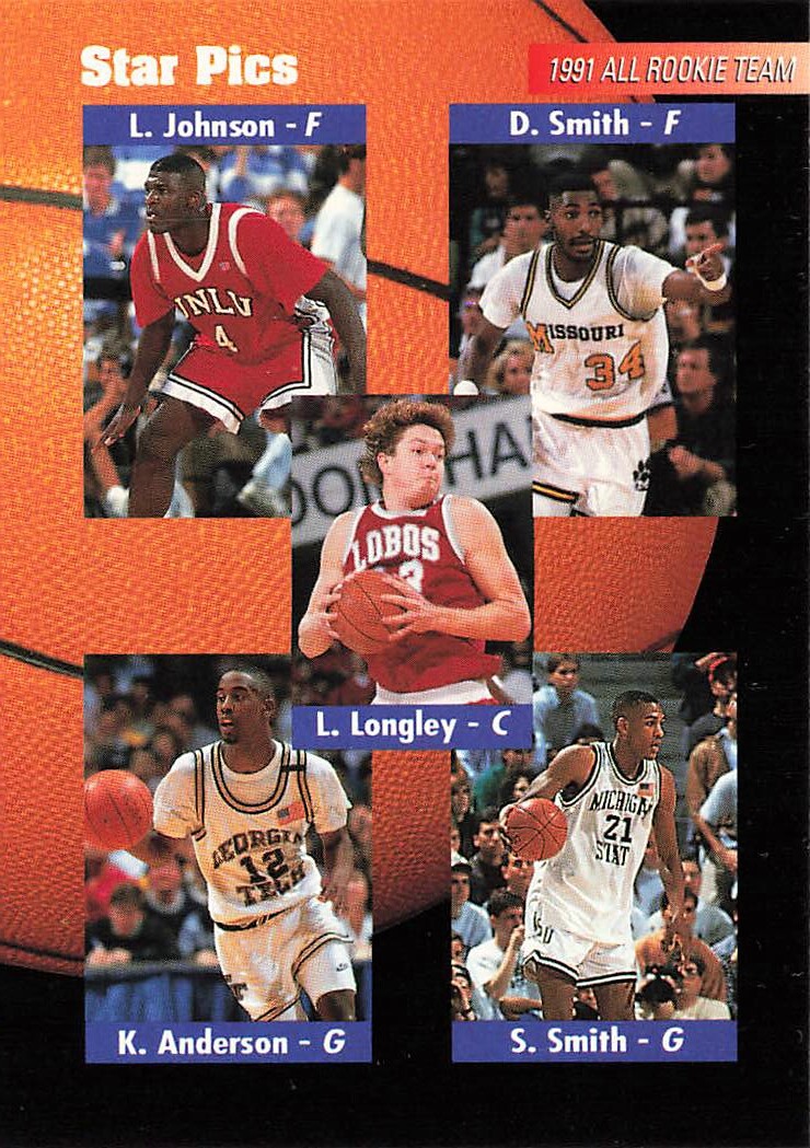 1991 Star Pics #60 All-Rookie Team/L.Johnson/D. Smith/Longley/S.Smith/K.Anderson