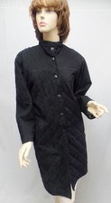 Giotti Firenzi Black Leather Suede Quilted Snap Pocket Coat Sz 38