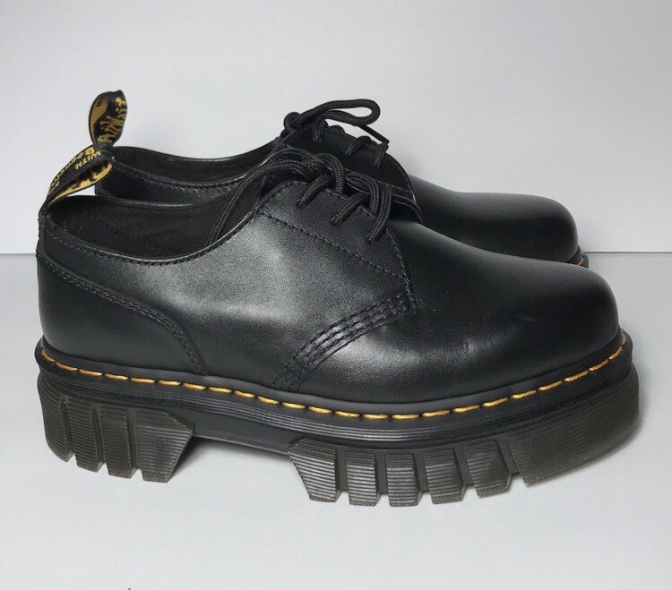 Dr Martens Audrick 3 Eye Show Nappa Leather Platform Shoes Black