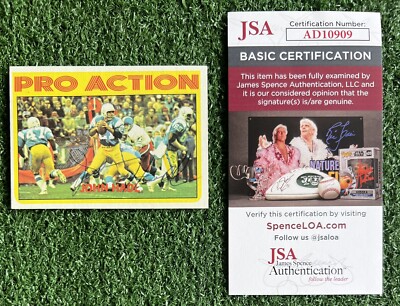1972 Topps JOHN HADL #254 Autograph JSA COA AUTO San Diego Chargers Pro Action