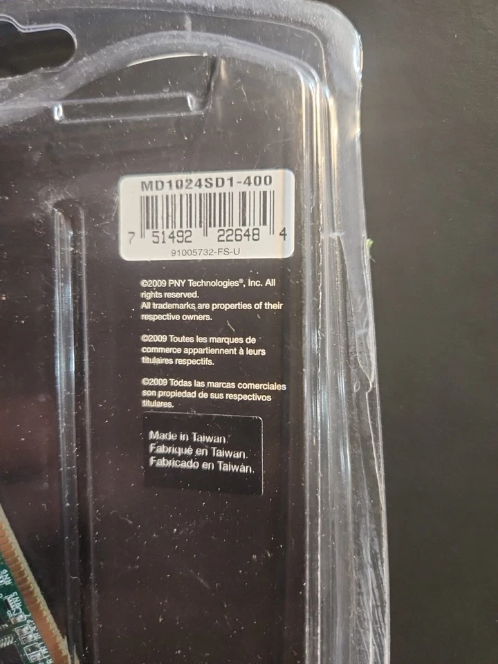 PNY Optima 1GB DDR 400 MHz PC3200 Desktop DIMM Memory Module (MD1024SD1-400) - Image 3 of 3