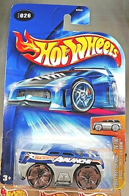 2004 Hot Wheels #26 First Editions 26/100 BLINGS CHEVY AVALANCHE Blue w/Bling Sp