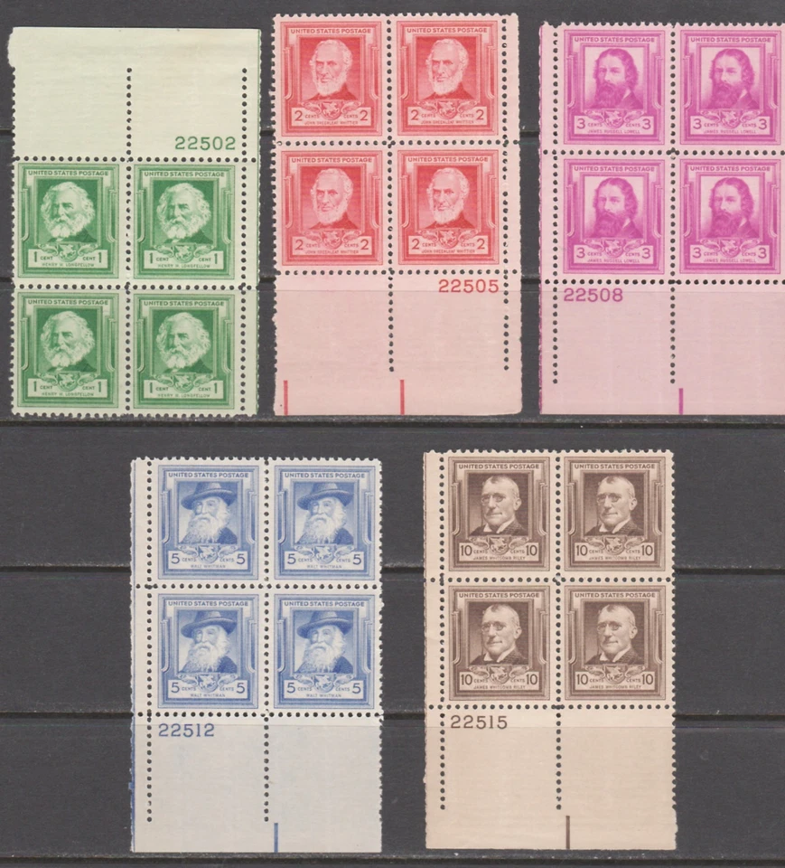 U.S. STAMPS #859-893 PBs  FAMOUS AMERICANS  -- PREMIUM SET 35 -- 1940 -  MINT - Image 3 of 4