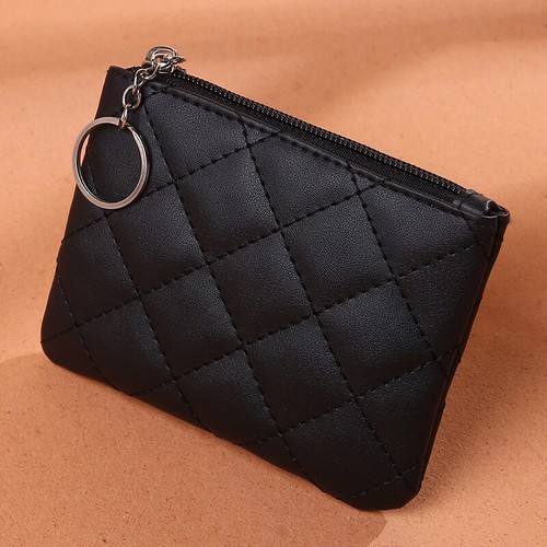 Women Key Pouch Small Coin Card Key Ring Wallet PU Leather Pouch Purse Solid ☊ - Picture 14 of 15