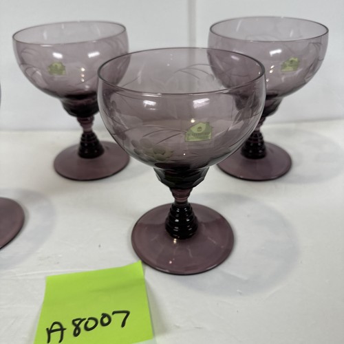 4 New WATERFORD GREAT ROOM CRYSTAL GOBLETs Wine Glasses JASMINE PEARL Amethyst - Picture 8 of 16