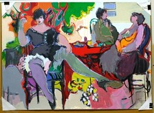 Itzchak Tarkay "Three Women" AP Stamp w/COA Hand Signed Silkscreen on Paper
