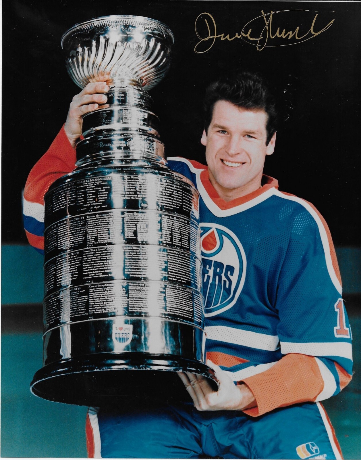 Autographed Edmonton Oilers Dave Hunter Stanley Cup 8x10 Photo Original ...