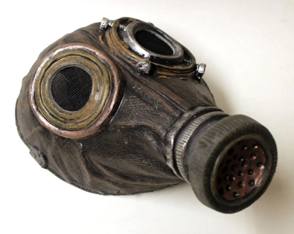 Halloween Cosplay Steampunk Latex Rubber Gas Mask - Image 2 of 4