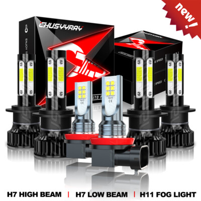 LED Headlight Fog Light Bulbs Combo for RAM ProMaster 1500 2500 3500 2014-2021