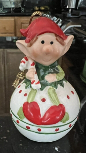 Vintage Himself the Elf Pixie Christmas Ornament Hanging porcelain Figurine 1981 - Picture 1 of 4