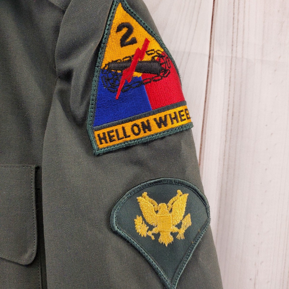Vintage Military Jacket Mens 36R Army Uniform Hell On Wheels