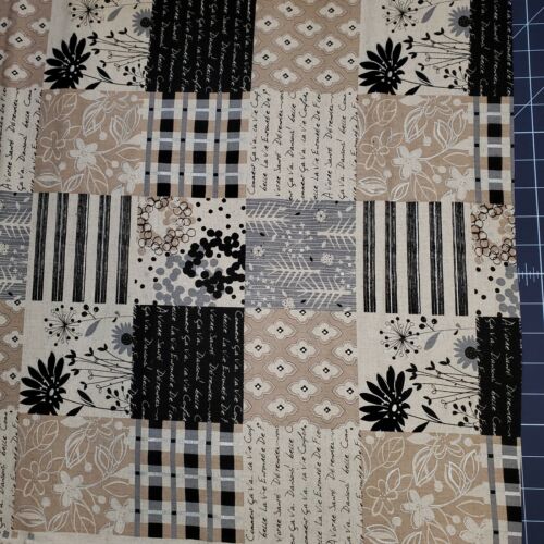 Lecre Koko Seki print 4 inch blocks By the yard Cotton Linen Blend canvas - Picture 2 of 5