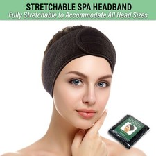 2-PK Spa Facial Headbands for Women Hair Wrap Towel Face Wash Soft - AH1008Bx2