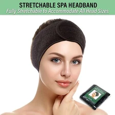 2-PK Spa Facial Headbands for Women Hair Wrap Towel Face Wash Soft - AH1008Bx2