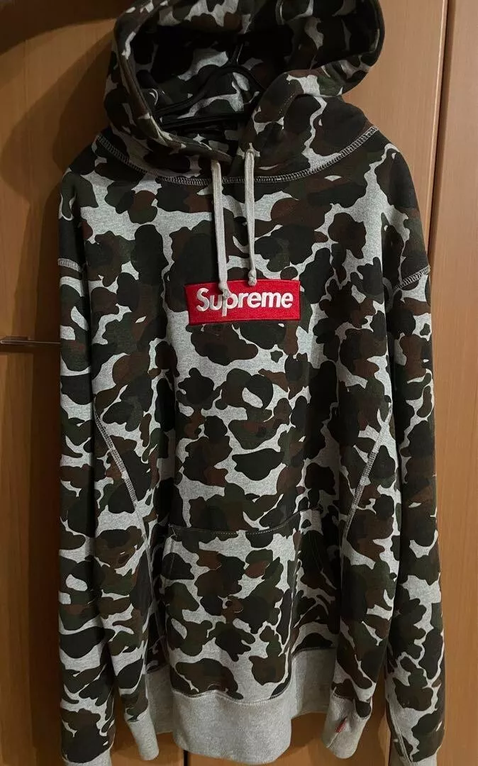 Supreme 12AW Box Logo Hooded Sweatshirt CAMO Pullover Hoodie L Used Ex++ Japan