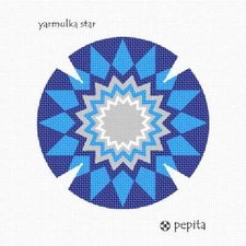 Yarmulka Star Needlepoint Kit or Canvas