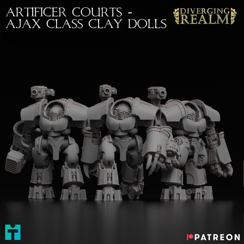 Diverging Realms, Ajax Clay Dolls of the Mech Adepts, Castellan Division x 3 - Bild 1 von 3