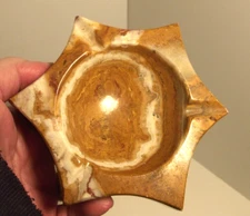 Vintage Carved Stone Ashtray Mexican Stone Star