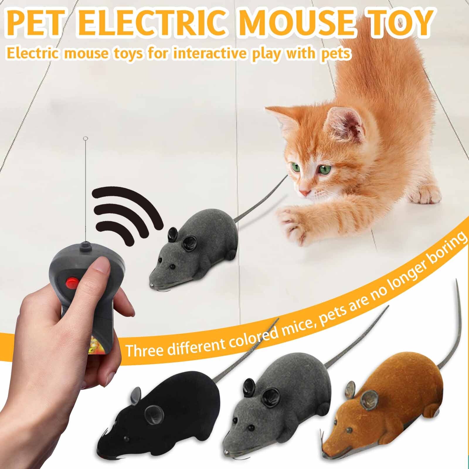 Flocking Remote Control Mouse Electric Prank Animal Model Children's Pet Toy To