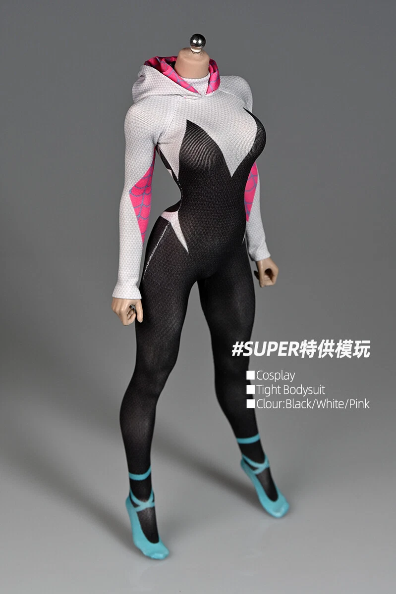 1/6 Spider Woman Gwen BodySuit Tight Cothes 12'' Phicen Figure Suit  Accessory