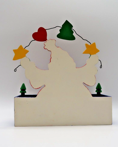 Merry Christmas Card Holder Wood Vintage Unused - Picture 6 of 6