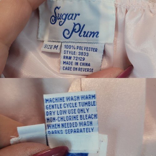 Vintage Sugar Plum Pastel Pink Nightgown Lace Trim Maxi Sz M Feminine Flowy - Picture 3 of 9