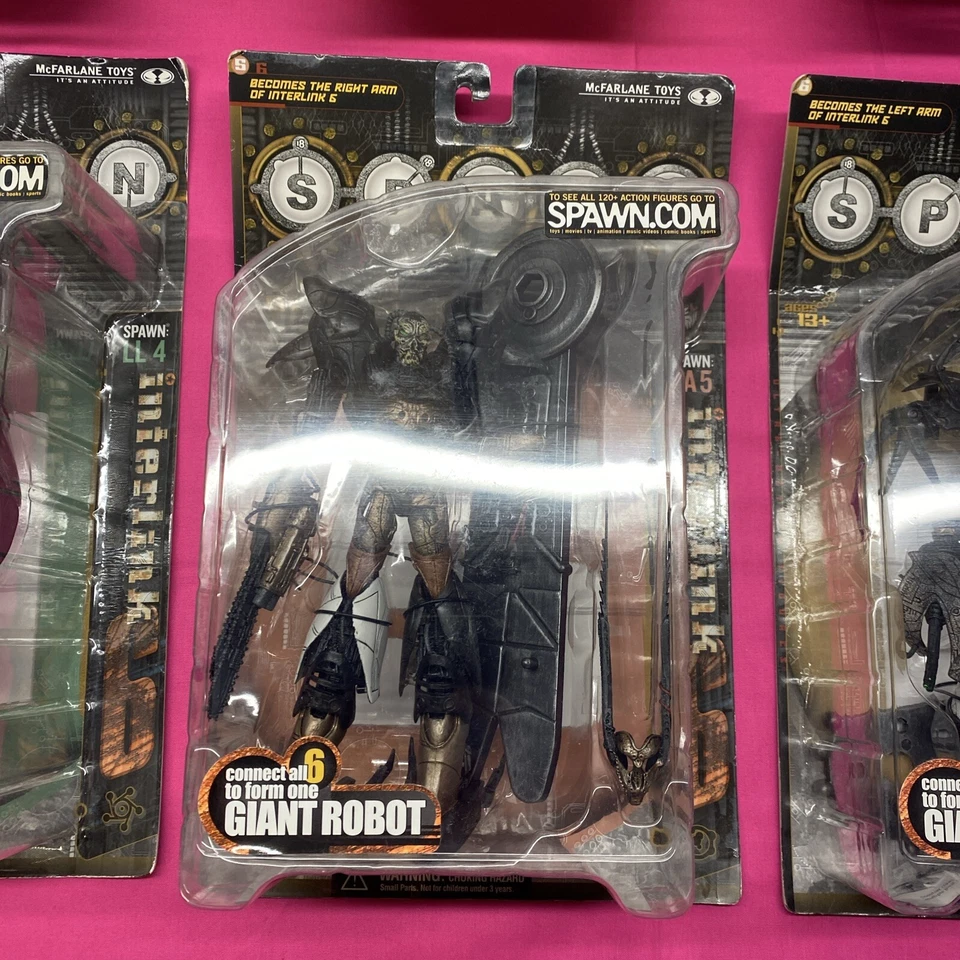 Conjunto completo de 6 bonecos de ação robô SPAWN INTERLINK 6 Series 18 McFarlane Toys - Imagem 3 de 4