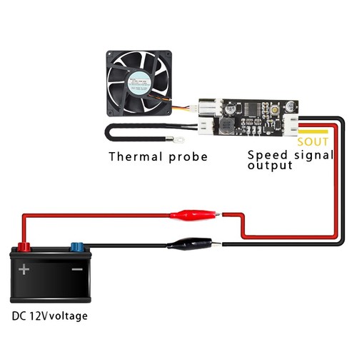 Module régulateur de température individuel 12V Dc Pwm ventilateur 2-3 fils régulateur de température3354 - Photo 3/6